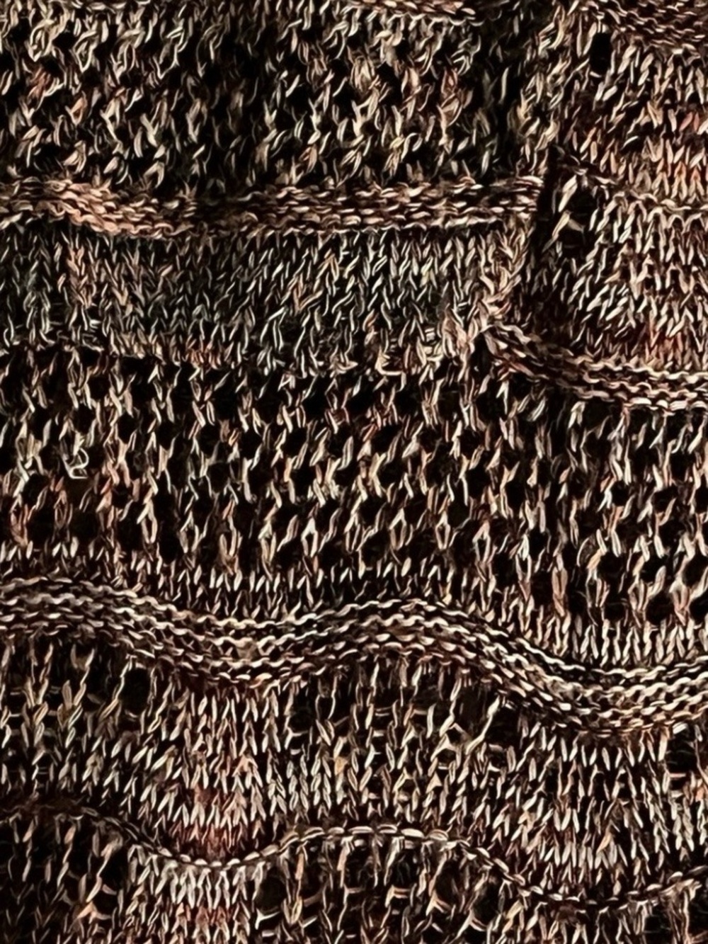Monroe & Main Brown Women's Size S Open Knit Maxi Cardigan Duster Boho Earthy - Picture 9 of 11